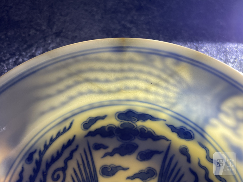 清道光 青花对头凤纹盘一对 - 图14